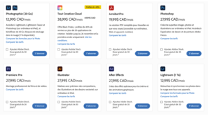 Formules Creative Cloud Adobe
